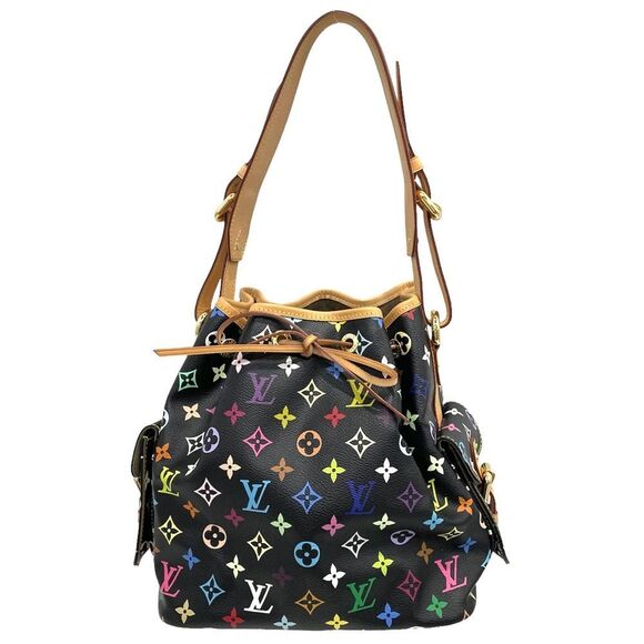 Louis Vuitton Multicolor Petite Noe Shoulder Bag Black Gold Metal Fittings - Picture 1 of 6